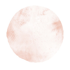 Watercolor abstract sopper tan circle on white
