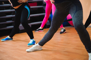 muscle female legs on fitness training