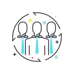 Color box icon, team illustration, icon