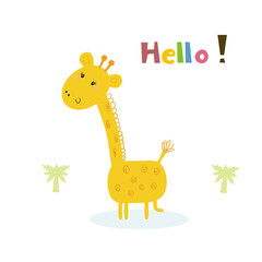 Cute giraffe print for kids