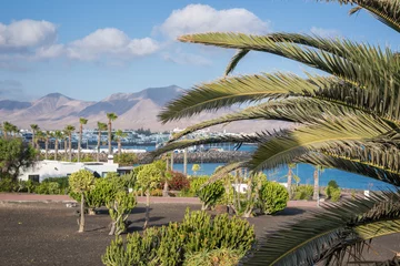Tuinposter Touristic town of Playa Blanca, in Lanzarote, Canary Islands, Spain © Delphotostock