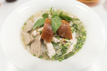 Vietnam noodle Set in Pham Ngu Lao Street Ho Chi Minh