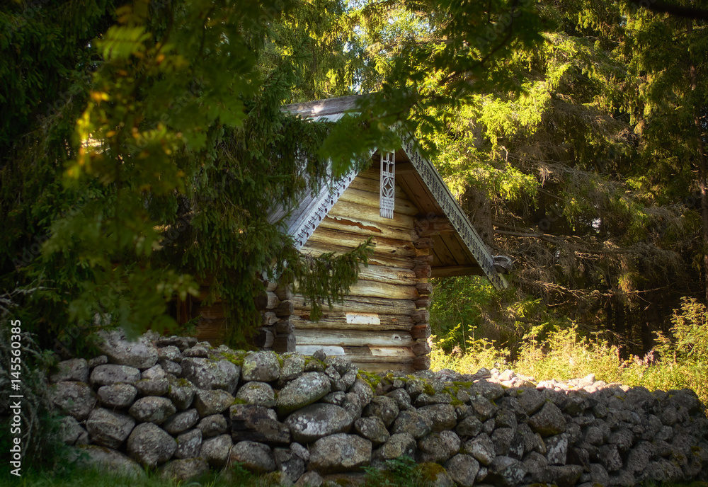 Wall mural Chapel in the forest