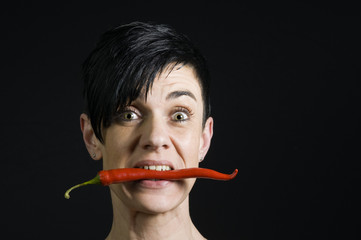 hot chilli in the mouth