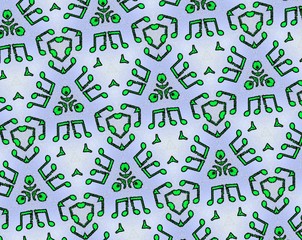 Abstract extruded pattern 3D illustration