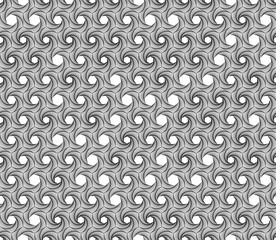 Spiral line geometric seamless pattern. Modern vector tile background with hexagons.
