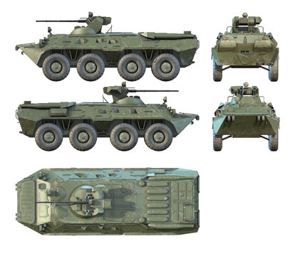 3D renders of Russian APC BTR-80A