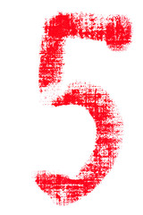 uppercase lipstick alphabet - capital number 5