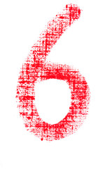 Fototapeta premium uppercase lipstick alphabet - capital number 6
