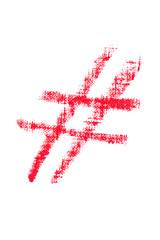 uppercase lipstick alphabet - hashtag mark