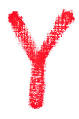 uppercase lipstick alphabet - capital letter Y