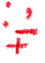 uppercase lipstick alphabet - punctuation marks