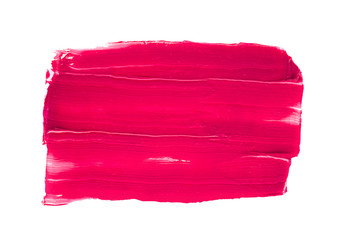 Smudge lipstick on white isolated background