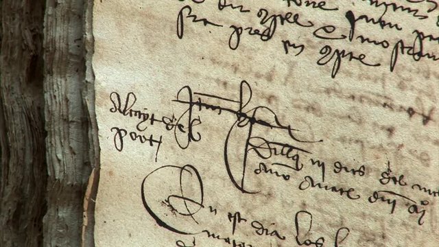 Detail of old handwritten book