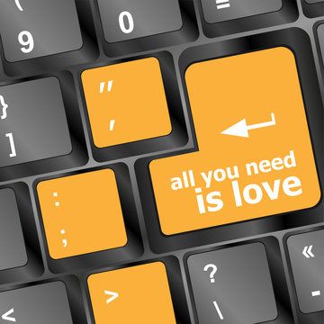 Computer keyboard key - all you need is love