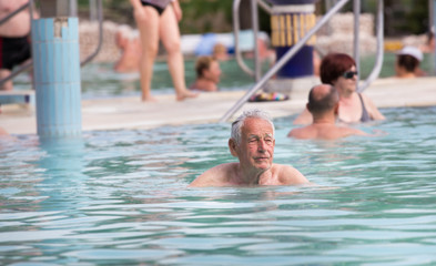 Fototapeta premium Senior man in swimming pool