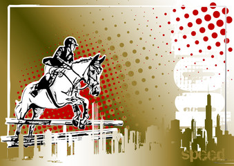 Obraz premium show jumping poster background