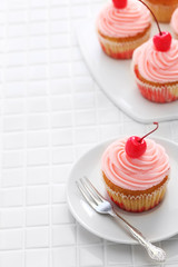 homemade cherry cupcake
