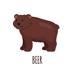 Cute Bear in flat style.