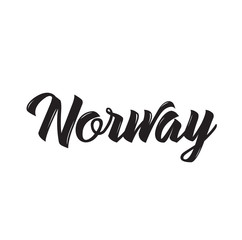 norway, text design. Vector calligraphy. Typography poster. © pavector
