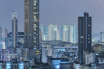 Fototapeta na wymiar High rise residential buildings in Hong Kong City