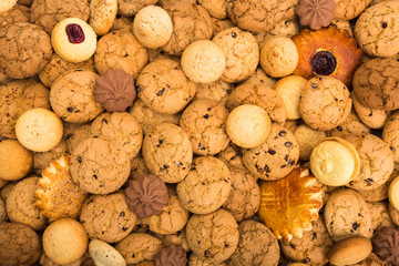 Lots of cookies and biscuits background