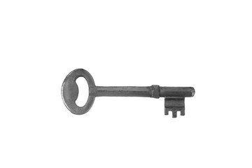 Old key isolated on  white background, with clipping path.