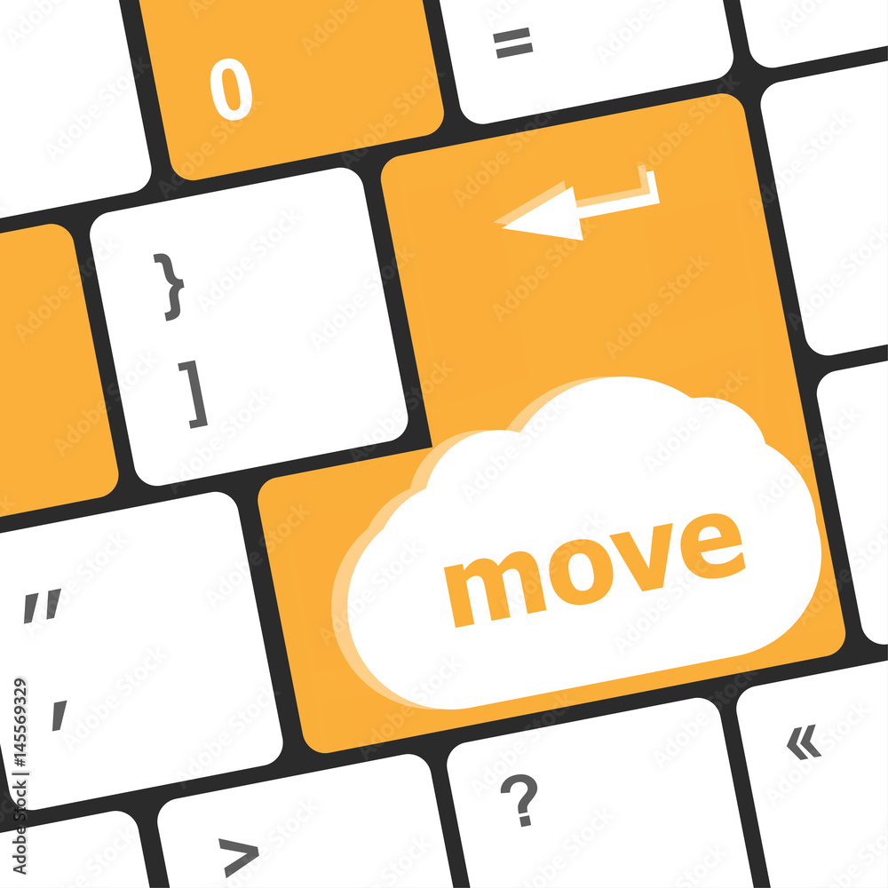 Poster move button word on enter keyboard keys