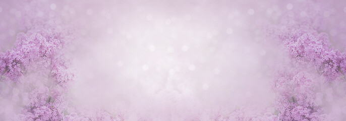Branches of Lilac, spring background, banner