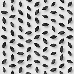 Scattered Geometric Shaded Shapes. Abstract Seamless Monochrome Pattern.