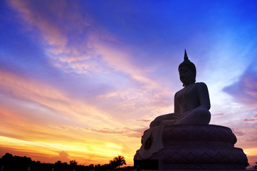 silhouette of big buddha