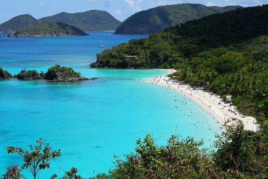 The famous Trunk Bay beach on St John in the Virgin Islands National Park