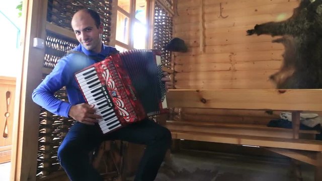Man playing accordion