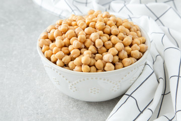 Cooked Chickpeas on a bowl. Chickpeas is nutritious food. Healthy and vegetarian food