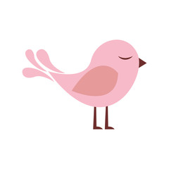 colorful silhouette with cute bird vector illustration