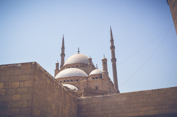 Fototapeta na wymiar view of muhammad ali mosque at cairo, egypt