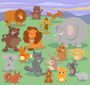 wild animal characters group