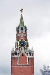 Moscow Kremlin. Spasskaya tower (Saviors tower). Color photo