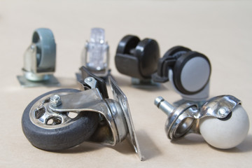 Obraz premium Wheel for sofa and tables. Roller for furniture.