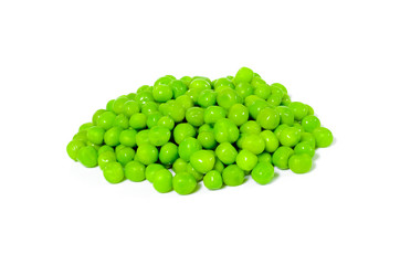 Peas on white background