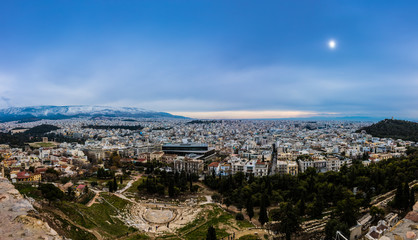 Fototapeta na wymiar Athens, view from the south side of the Acropolis