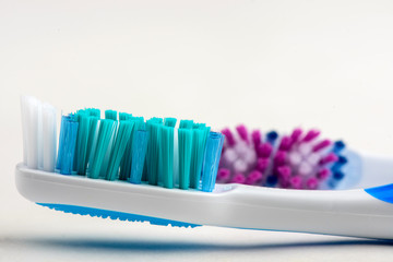 toothbrushes on white background