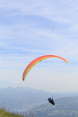 paragliders on the sky