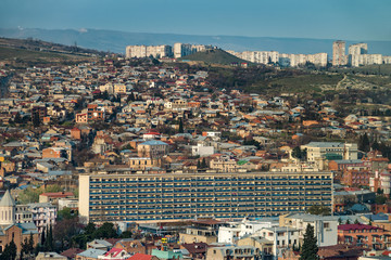 TBILISI, GEORGIA Panorama view on centre of Tbilisi city.