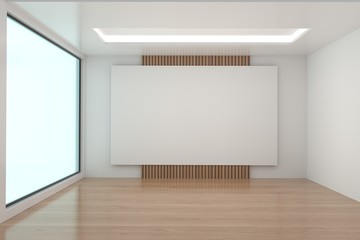 empty room mock up in 3d rendering