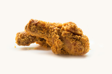 Fried chicken isolated white background
