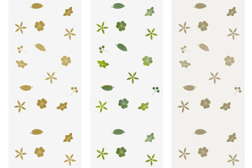 植物模様　パターン　３色セット