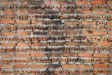 Abstract old yellow brick wall texture background, outdoor day light
