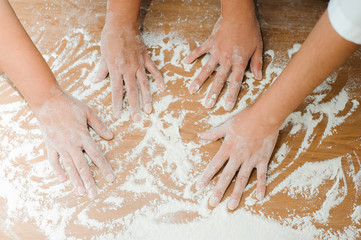 Chef preparing dough - cooking process