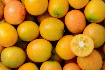 Ripe kumquat fruit background